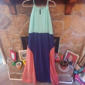3xl 2 toned dress floor length